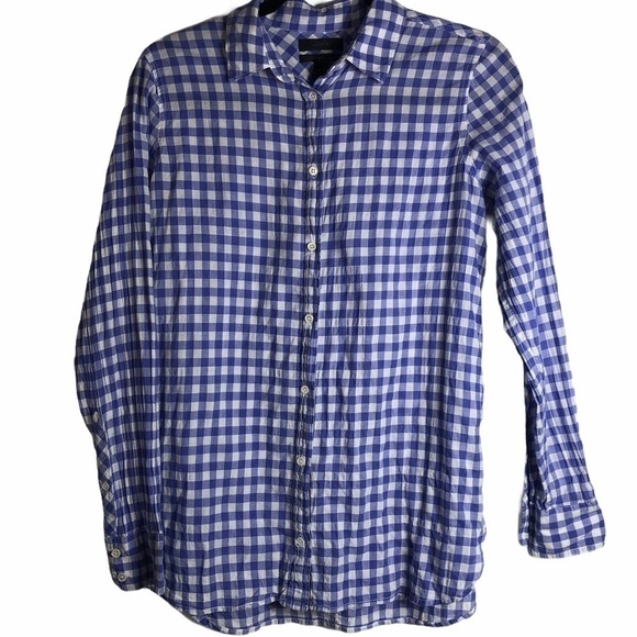 J Crew Gingham Boy Button Shirt Size 4 - Picture 1 of 2